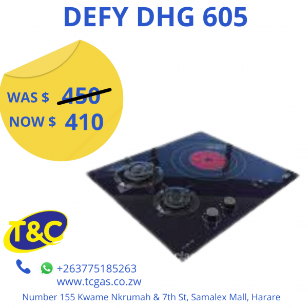 Defy 60cm Dual Fuel Gas On Glass Hob – DHG 605